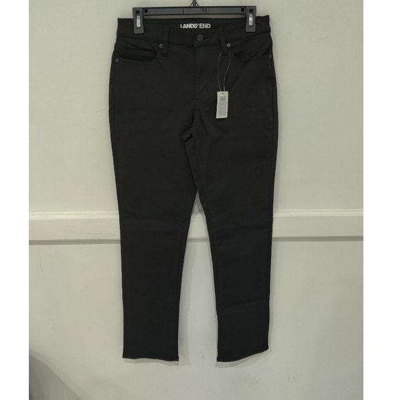 NWT Lands End Womens Mid Rise Straight Jean Black Size 6 31x32 Black $80 3C549 - Picture 1 of 2
